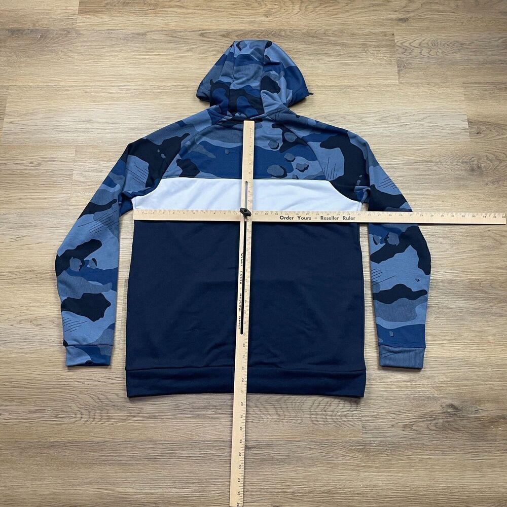 Nike Hoodie Mens Large Blue Camo Dri Fit Pullover Swoosh - Picture 7 of 10
